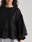 State of play Stella Pintuck Long Sleeve Top, Black product photo View 04 S