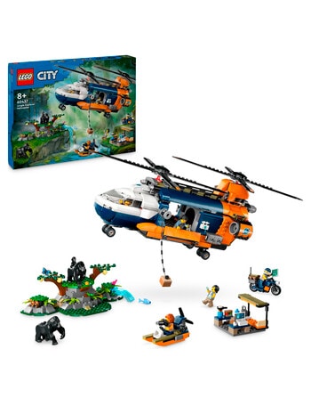 LEGO City Jungle Helicopter & Explorer Base, 60437 product photo
