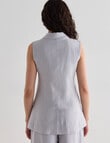 State of play Emery Longline Waistcoat, Silver Pinstripe product photo View 02 S