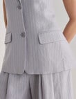 State of play Emery Longline Waistcoat, Silver Pinstripe product photo View 06 S