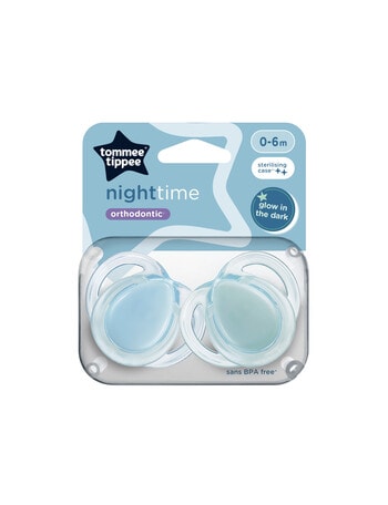 Tommee Tippee Night Time Soother, 2-Pack, 0-6m, Assorted product photo
