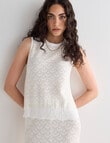 State of play Otis Lace Knit Top, Ivory product photo