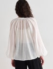 State of play Riley Panelled Long Sleeve Blouse, White product photo View 02 S