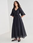 State of play Imogen Puff Sleeve Midi Dress, Black product photo View 03 S