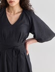 State of play Imogen Puff Sleeve Midi Dress, Black product photo View 04 S