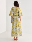 State of play Imogen Puff Sleeve Midi Dress, Yellow Print product photo View 02 S