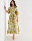 State of play Imogen Puff Sleeve Midi Dress, Yellow Print product photo View 03 S