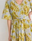 State of play Imogen Puff Sleeve Midi Dress, Yellow Print product photo View 04 S