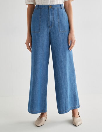 Jigsaw Gina Chambray Trousers, Blue product photo