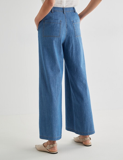 Jigsaw Gina Chambray Trousers, Blue product photo View 02 L