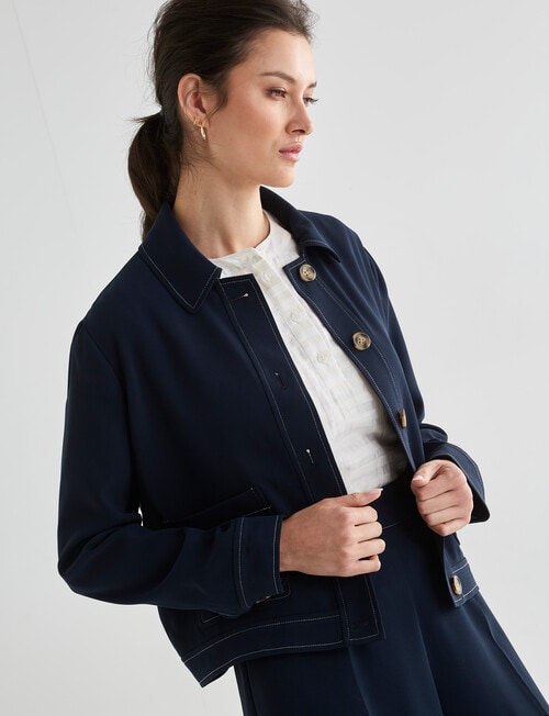 Jigsaw Huxley Stitch Detail Jacket, Navy product photo