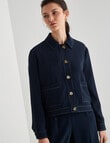 Jigsaw Huxley Stitch Detail Jacket, Navy product photo View 05 S