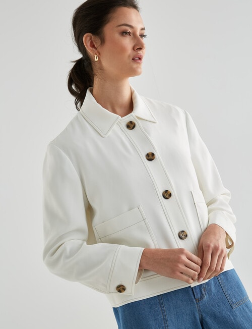 Jigsaw Huxley Stitch Detail Jacket, Cream product photo