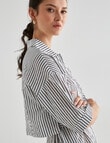 Jigsaw Raina Striped Shirt Dress, Black Stripe product photo View 04 S