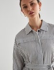 Jigsaw Raina Striped Shirt Dress, Black Stripe product photo View 05 S