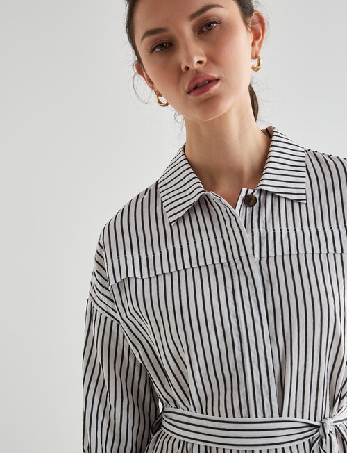 Jigsaw Raina Striped Shirt Dress, Black Stripe product photo View 05 L