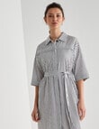 Jigsaw Raina Striped Shirt Dress, Black Stripe product photo View 06 S