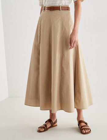 Jigsaw Sydney Panelled Midi Skirt, Stone product photo