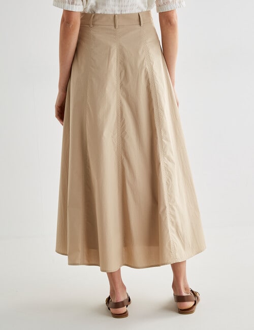 Jigsaw Sydney Panelled Midi Skirt, Stone product photo View 02 L