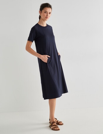 Jigsaw Nola Panelled Knit Dress, Navy product photo