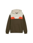 Puma Colour Block Power Hoodie, Dark Olive product photo