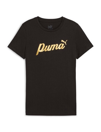 Puma Metalic Script Short Sleeve Tee, Black product photo