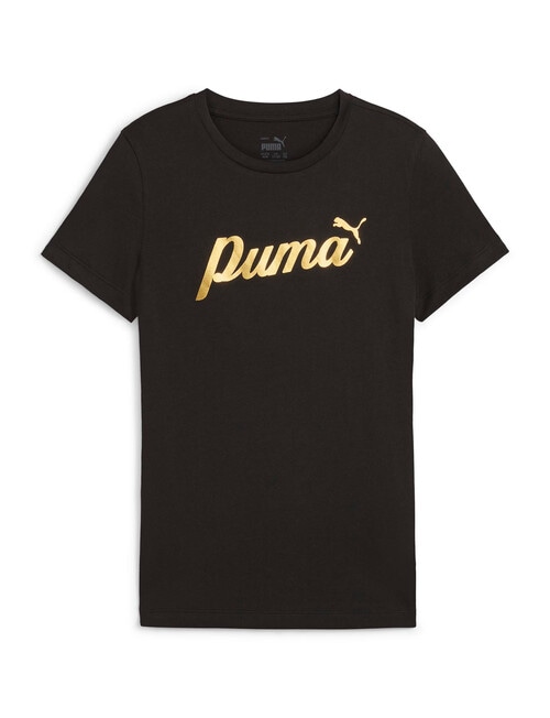 Puma Metalic Script Short Sleeve Tee, Black product photo