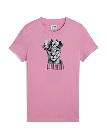 Puma Graphic Flower Crow Cat Short Sleeve Tee, Mauve product photo