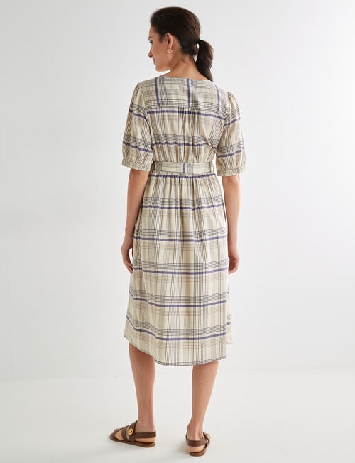 Jigsaw Dianna Printed Dress, Navy Check product photo View 02 L