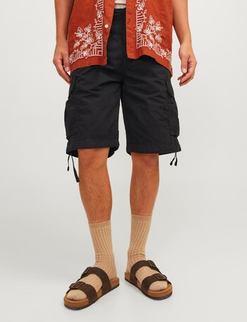 Jack & Jones Cole Barkley Cargo Shorts, Black product photo