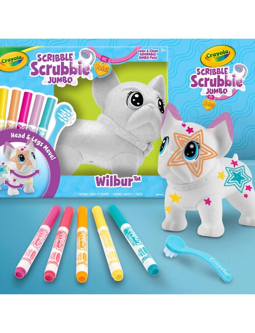 Crayola Scribble Scrubbies Poseable Jumbo Pet, Wilbur product photo View 02 L