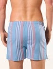 Mitch Dowd Ballarat Stripe Woven Cotton Stretch Boxer Shorts, Blue product photo View 02 S