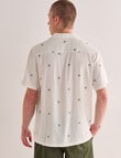 Tarnish Mini Embroidery Short Sleeve Shirt, White product photo View 02 S