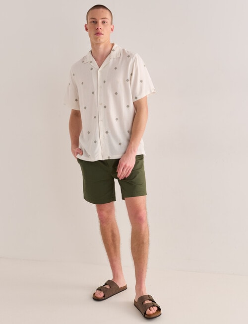 Tarnish Mini Embroidery Short Sleeve Shirt, White product photo View 03 L