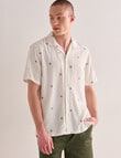 Tarnish Mini Embroidery Short Sleeve Shirt, White product photo View 05 S