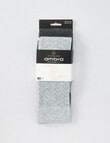 Ambra Cotton Over The Knee Sock, 2-Pack, Charcoal & Grey Marle product photo View 02 S