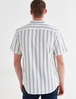 Tarnish Vert Stripe Viscose Shirt, White & Blue product photo View 02 S