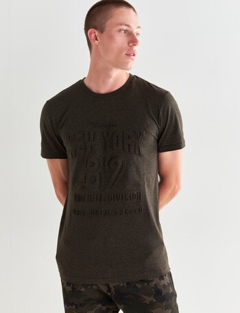 Tarnish Vintage Embossed Tee, Khaki Marle product photo