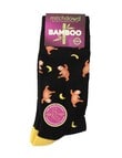 Mitch Dowd Bamboo-Blend Sloth Crew Sock, Black product photo View 02 S