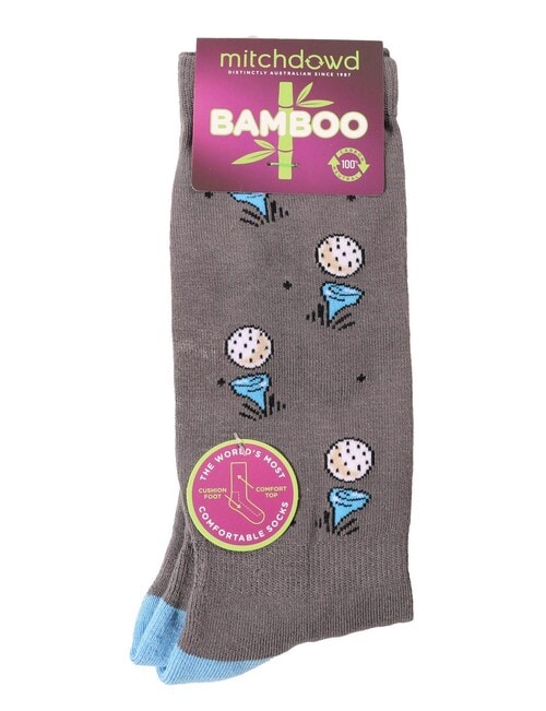 Mitch Dowd Bamboo-Blend Golf Crew Sock, Grey product photo View 02 L