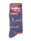 Mitch Dowd Hot Dog Bamboo-blend Crew Sock, Blue product photo View 02 S