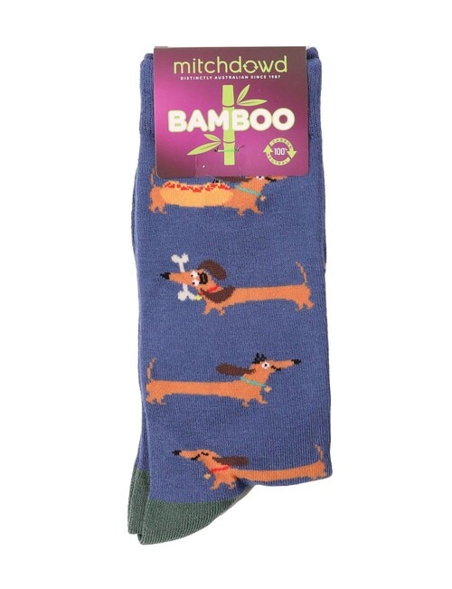 Mitch Dowd Hot Dog Bamboo-blend Crew Sock, Blue product photo View 02 L