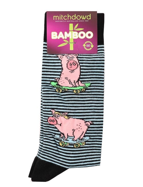 Mitch Dowd Skating Pork Bamboo-blend Crew Socks, Black product photo View 02 L