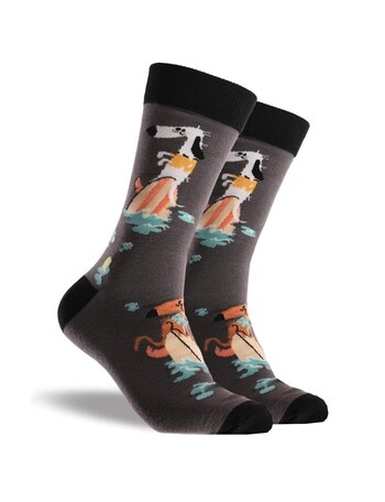 Mitch Dowd Hounding Waves Cotton-Blend Crew Socks, Charcoal product photo