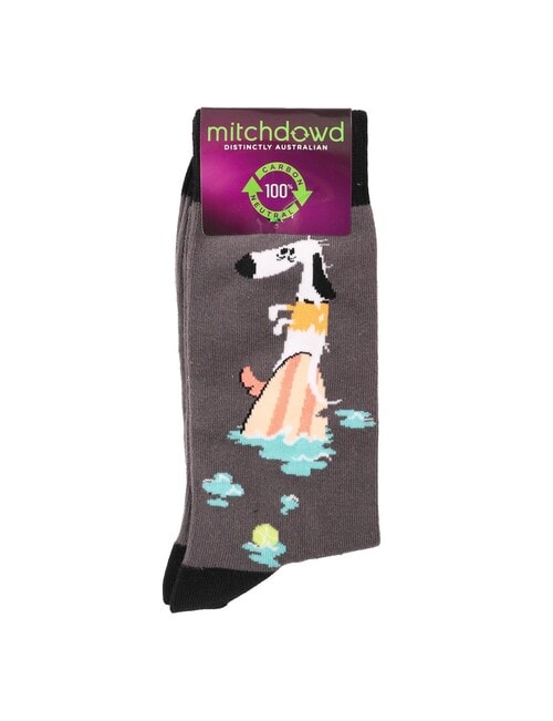 Mitch Dowd Hounding Waves Cotton-Blend Crew Socks, Charcoal product photo View 02 L