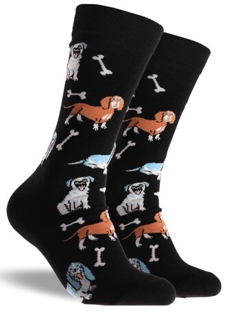 Mitch Dowd Doggy Bones Cotton-blend Crew Socks, Black product photo