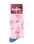 Mitch Dowd Rolling Flamingos Fun Cotton-blend Crew Socks, Pink product photo View 02 S