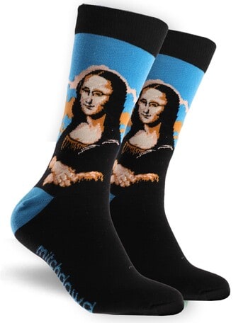 Mitch Dowd Mona Cotton-blend Crew Art Sock, Black product photo