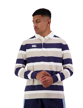 Canterbury Yarn Dye Stripe Long Sleeve T-Shirt, Silver Lining product photo