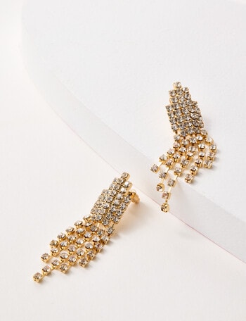 Harlow Chandelier Sparkle Earrings, Gold Tone product photo